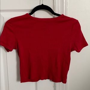 Topshop Red Crop Top